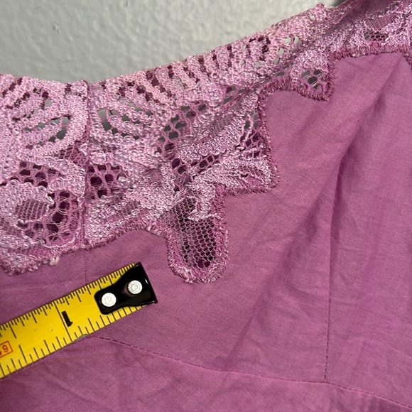 MaxAzria Collection Cotton Pink Lace Neck and Hem Maxi slip chemise size 6 - Picture 12 of 16